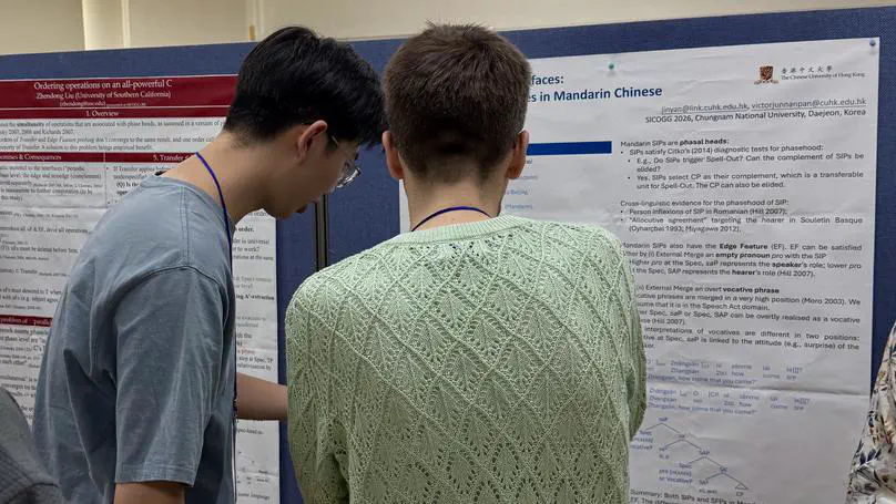 Jin Yan at 28th Seoul International Conference on Generative Grammar (SICOGG28) 2026