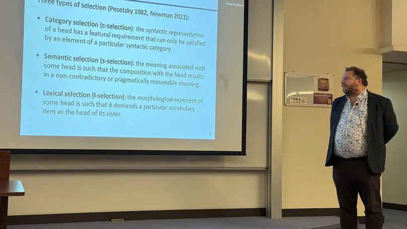 Prof Hedde Zeijlstra’s lecture on Reinstalling verbal c-selection