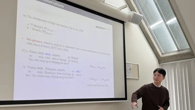 Invited talk of Chenghao Hu at Leiden University